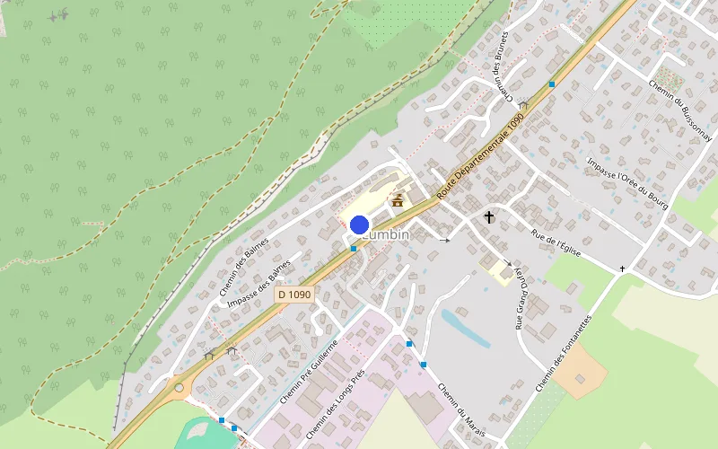 Plan du quartier autour du cabinet, 163 chemin des Drayes, 38660 Lumbin